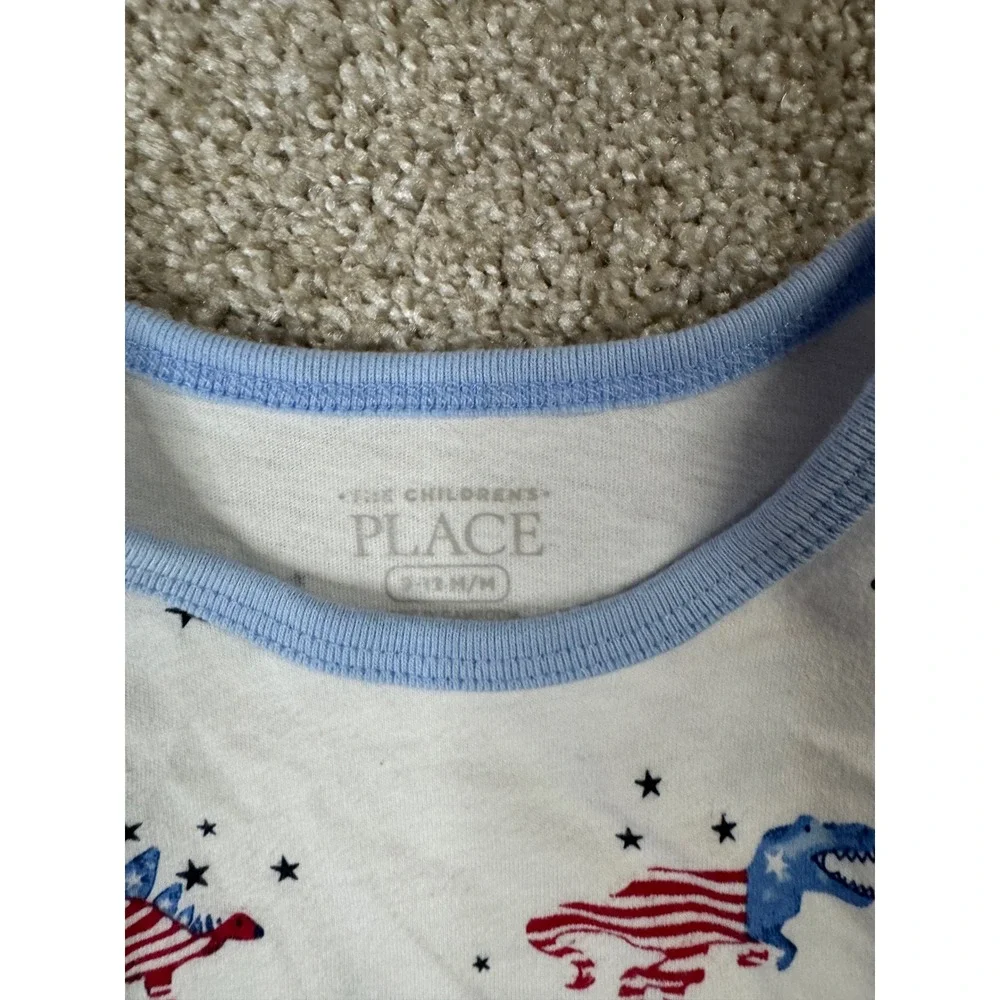 The Childrens Place Baby Boys Patriotic Dinosaur Tank and Mesh Shorts Set 9-12M